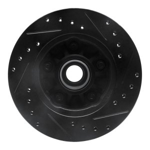 Ford Ranger Brake Rotor (1) - Front Left - R1 Concepts - Drilled & Slotted - Black - `98-`02